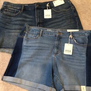 NWT lot of 2 women’s shorts Sz 18 from a.n.a $70 retail high and mid rise